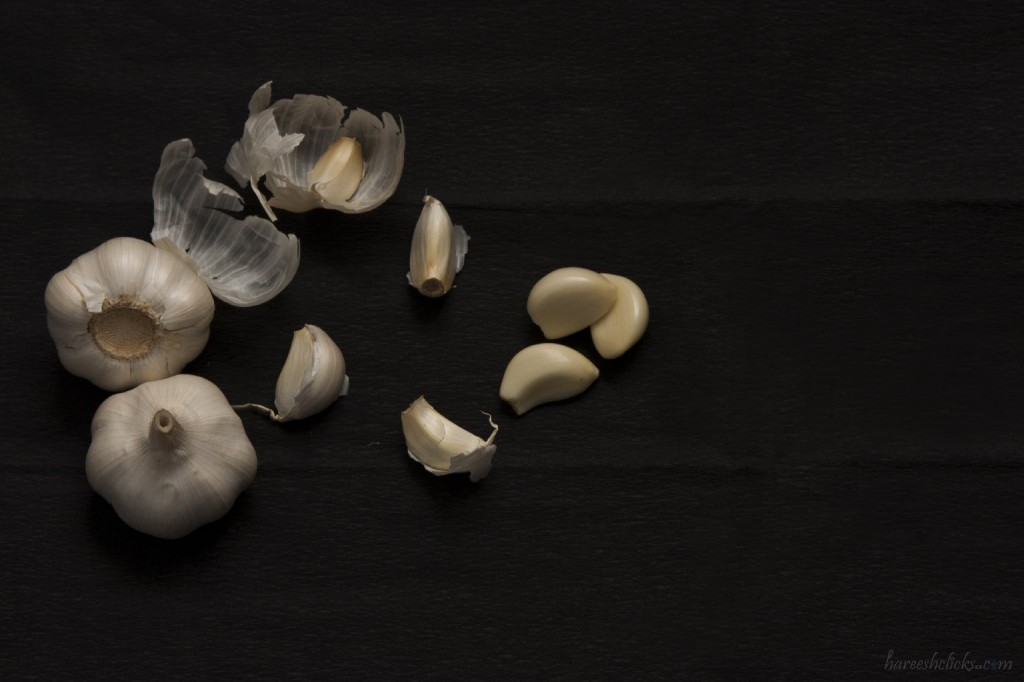 Garlic still life photography